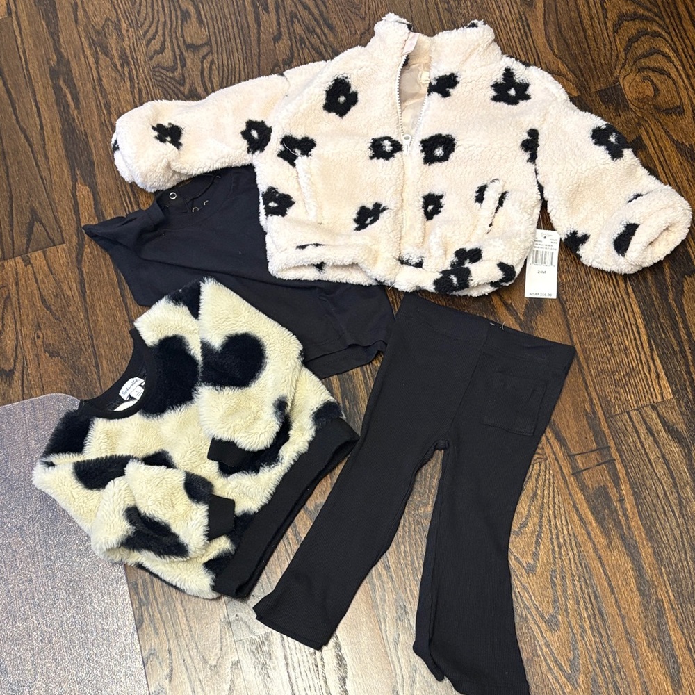 NWT Jessica Simpson 3 piece girls outfit plus added sweater